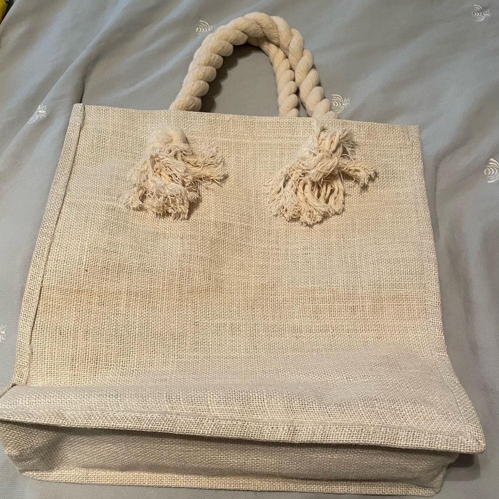 Cream Eco-Friendly Tote with Rope Handle